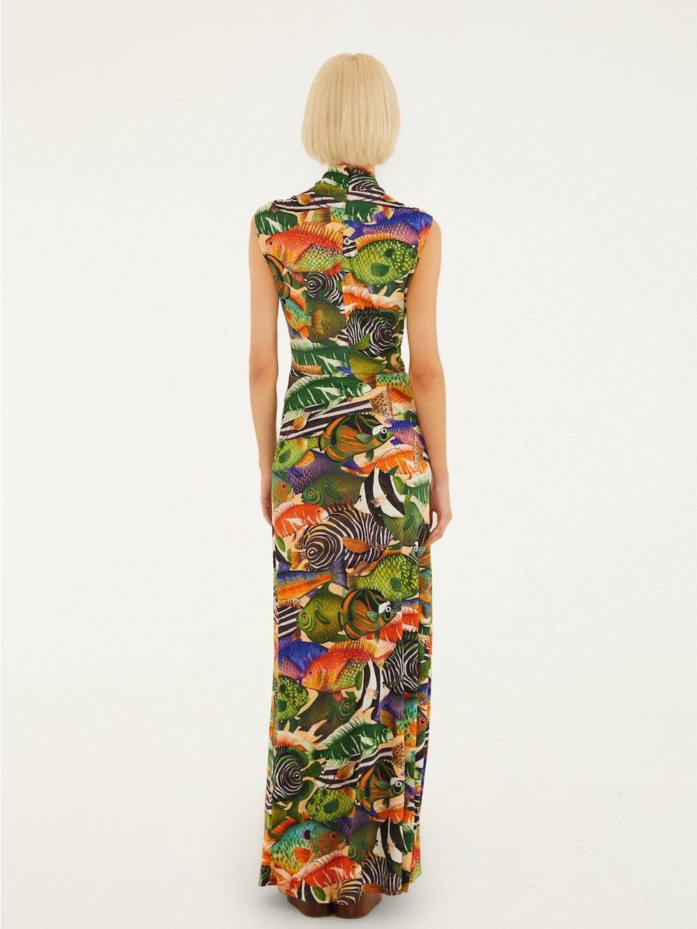 FARM RIO Multicolor Fish Sea Sleeveless Maxi Dress - Picture 2 of 4